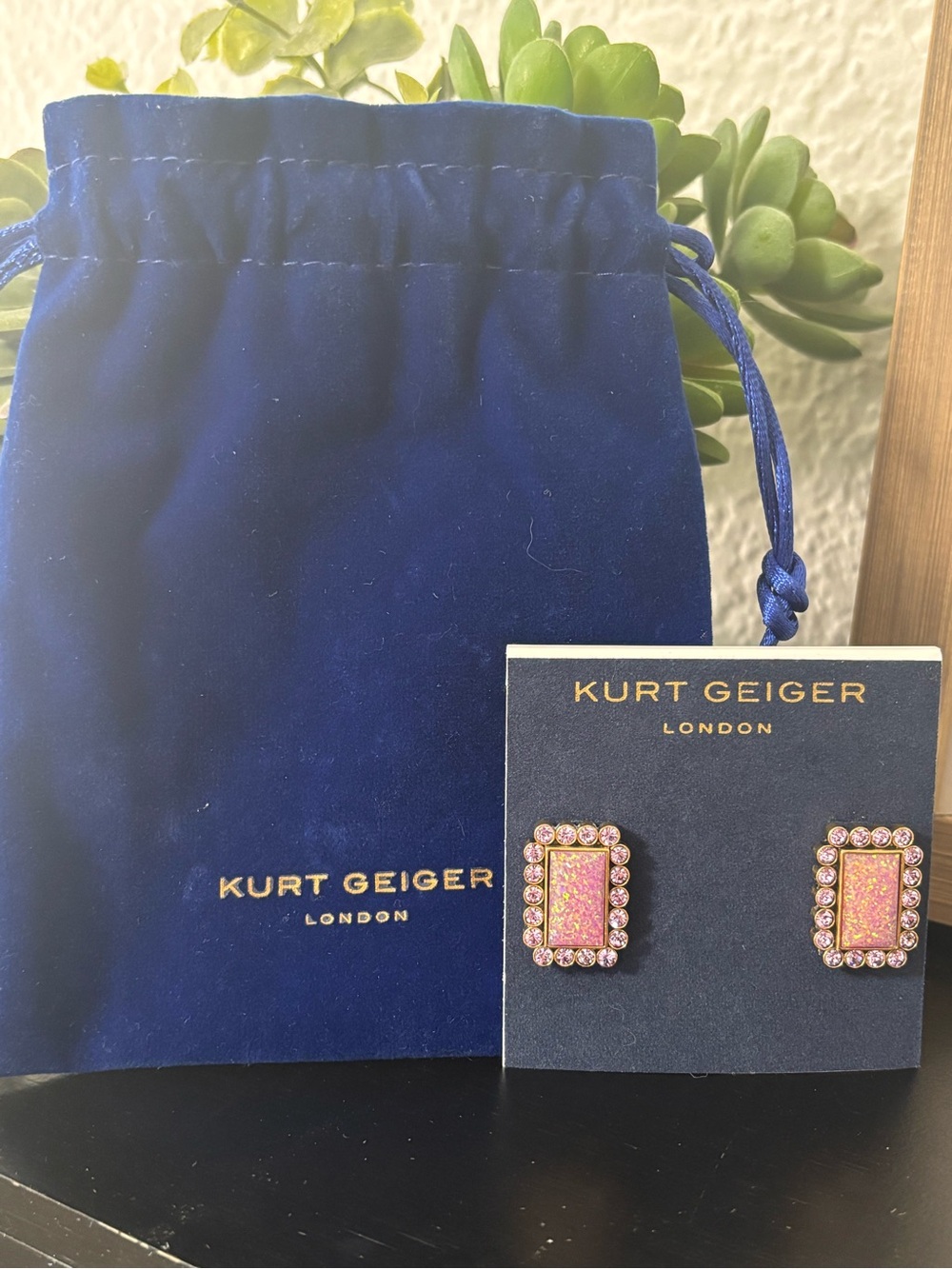 Kurt Geiger Gold-Tone Pink
Opal & Crystal Earrings - Picture 2 of 4